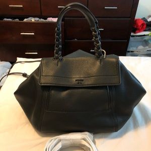 Tory Burch Small Half Moon Satchel in Black